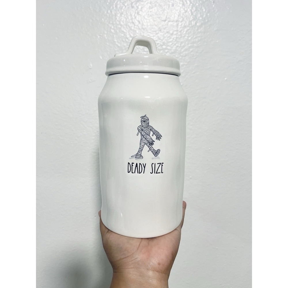 Mummy "Deady Size" Rae Dunn Artisan Halloween Canister Jar & Lid